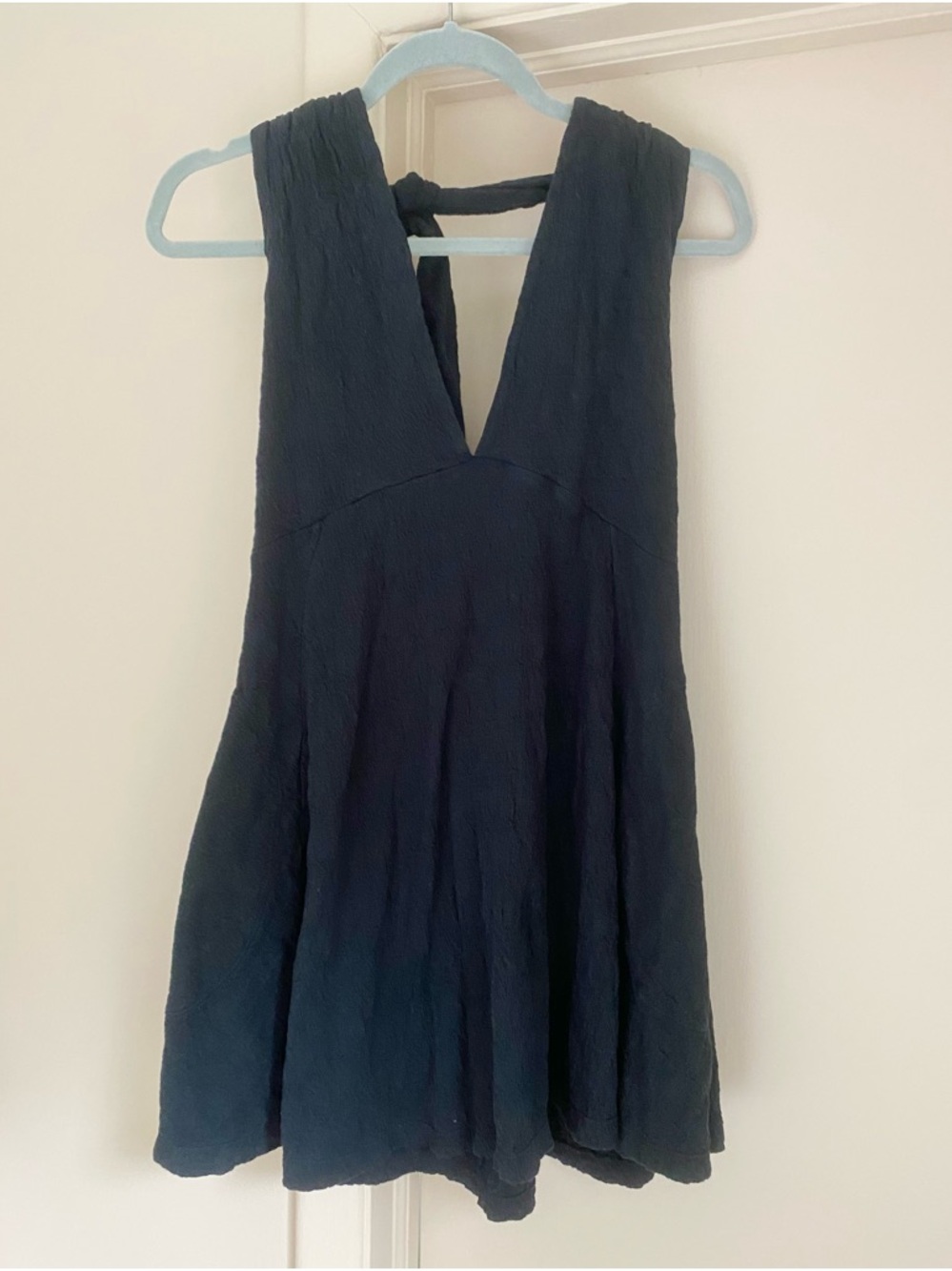 Free People Black Top/Dress tie back, low back, super soft, flowy with pockets.